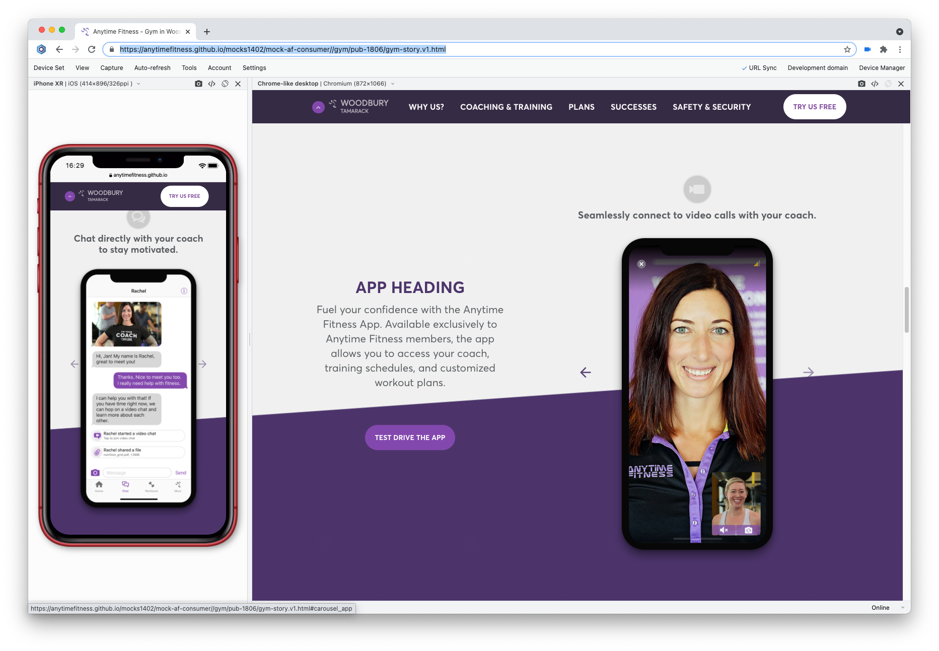 Screenshot of landing page at both desktop and mobile sizes