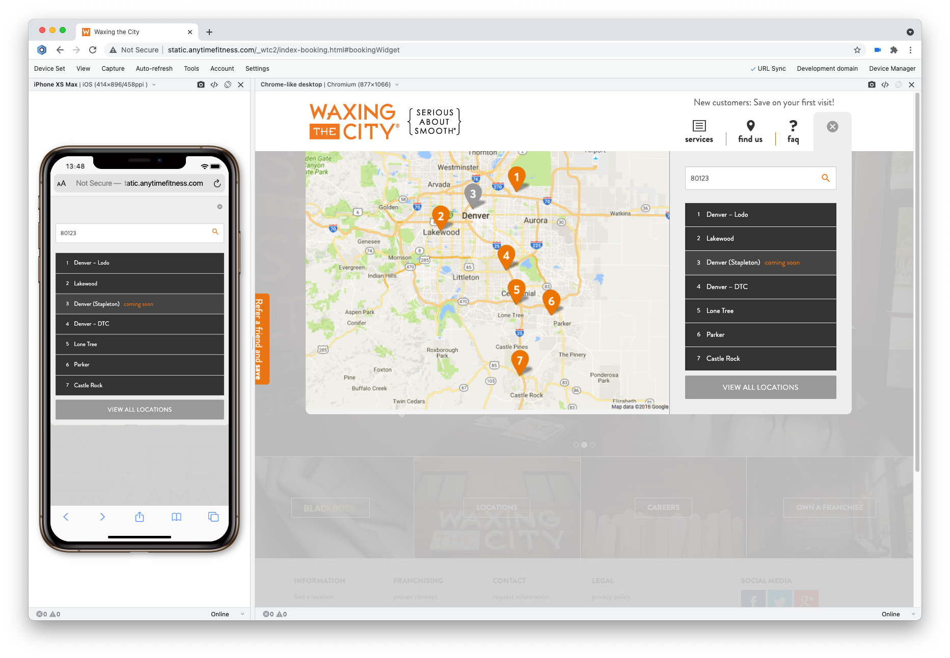Screenshot of landing page at both desktop and mobile sizes