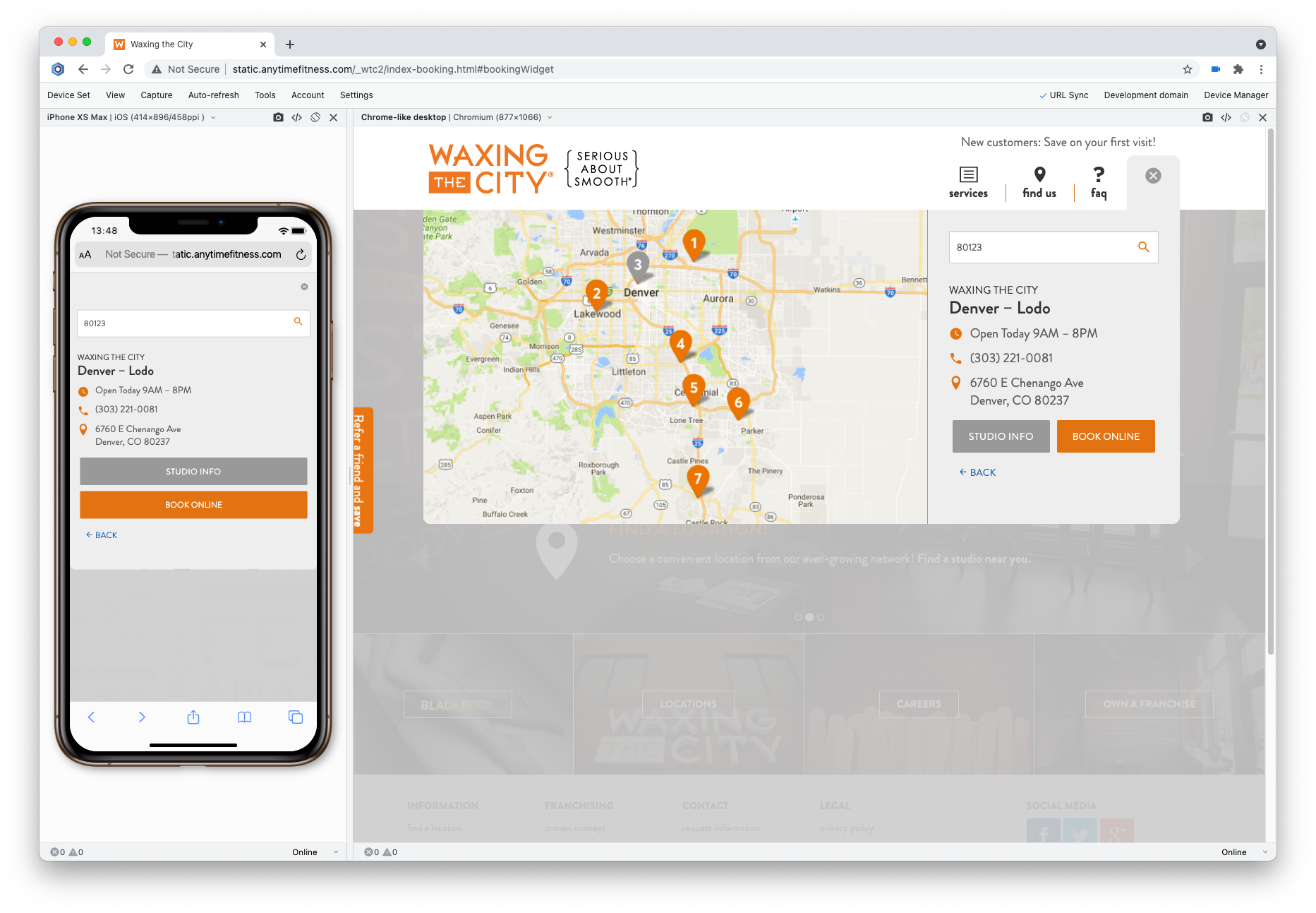 Screenshot of landing page at both desktop and mobile sizes