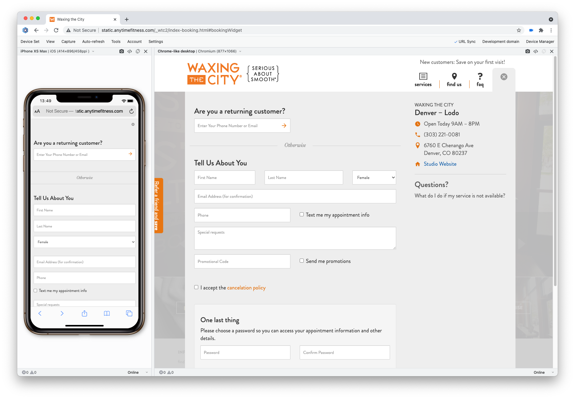 Screenshot of landing page at both desktop and mobile sizes